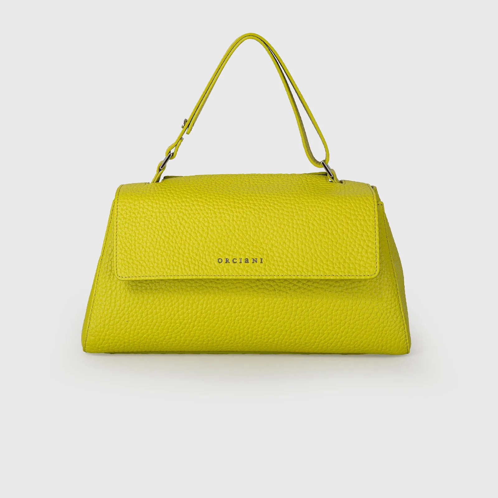 Orciani Borsa Sveva Longuette In Pelle Soft Con Tracolla Giallo Acido Donna