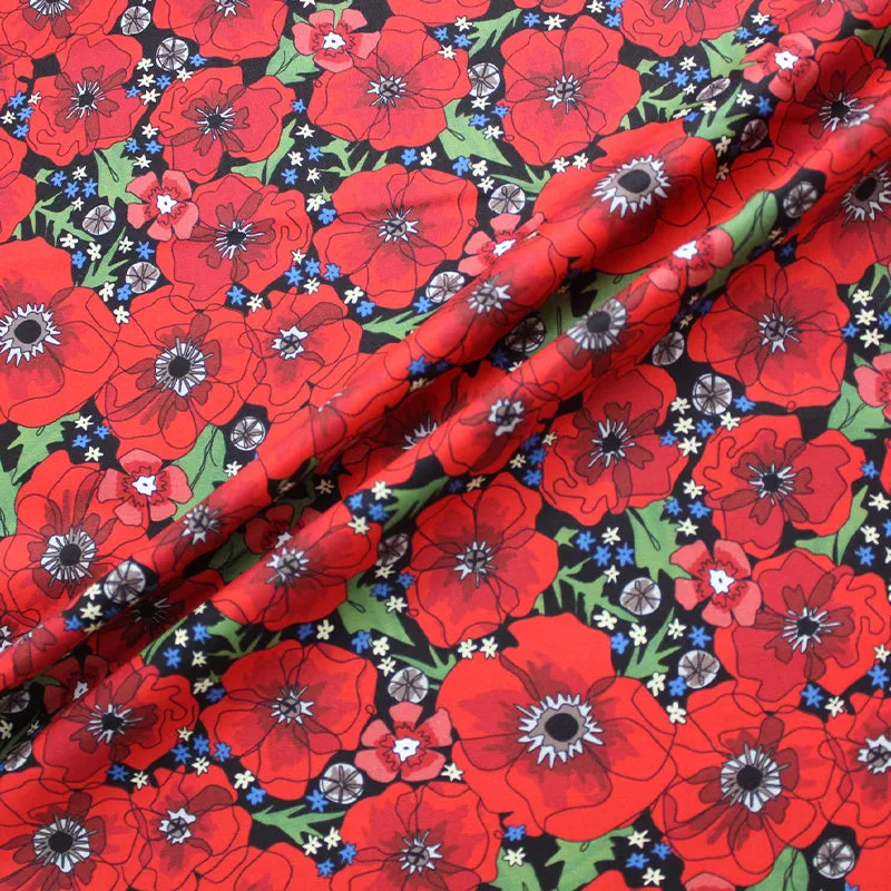 Organic Red Poppy Cotton