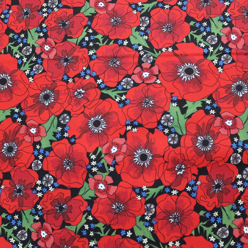 Organic Red Poppy Cotton