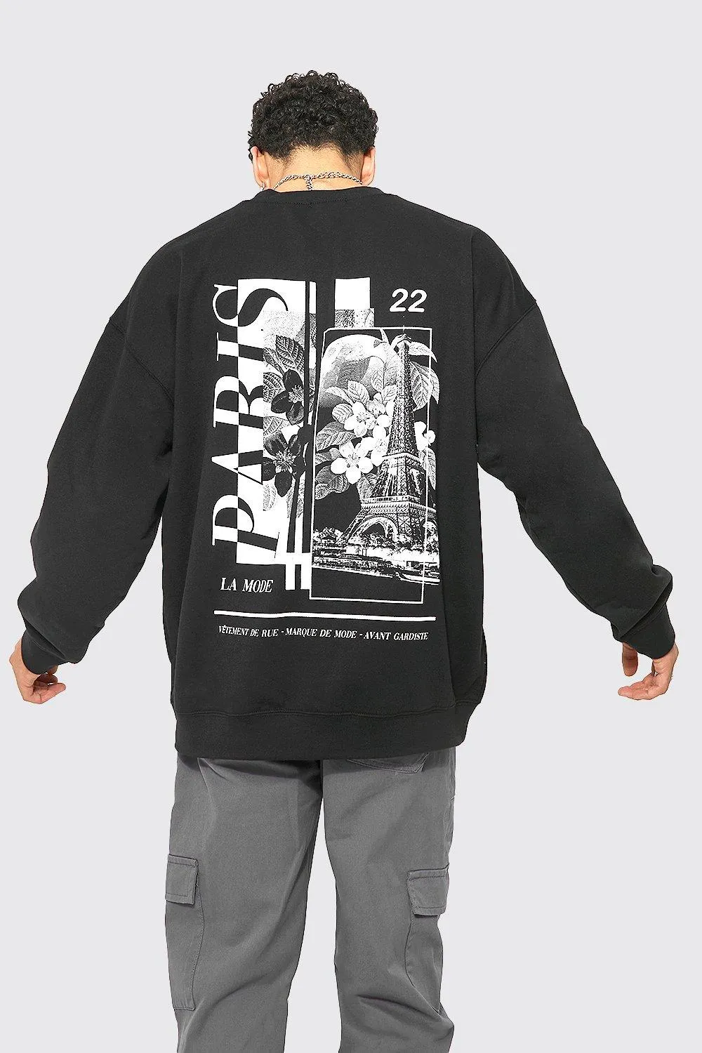 Oversized Paris Back Print Sweatshirt