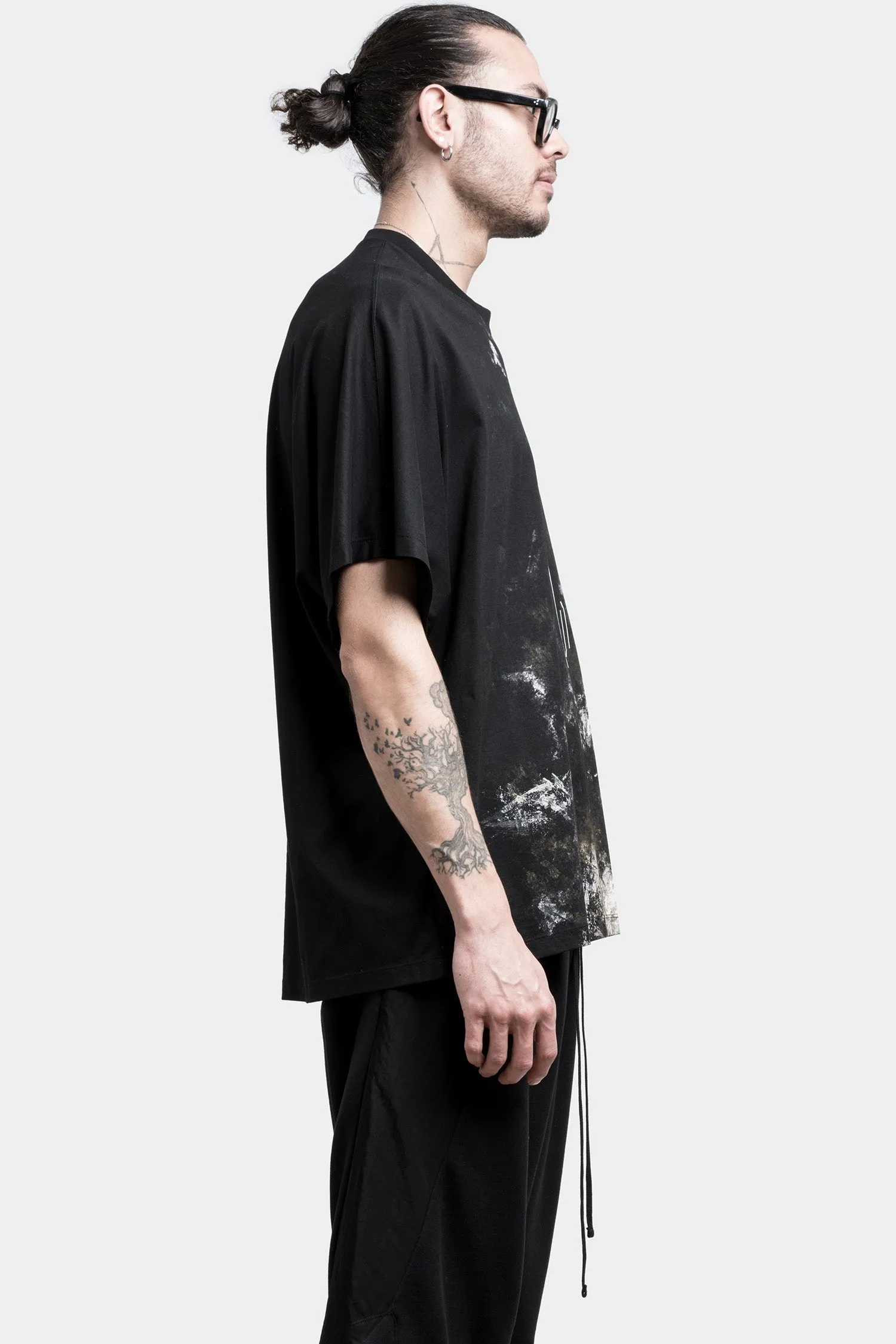 Oversized printed raglan T-Shirt, Black