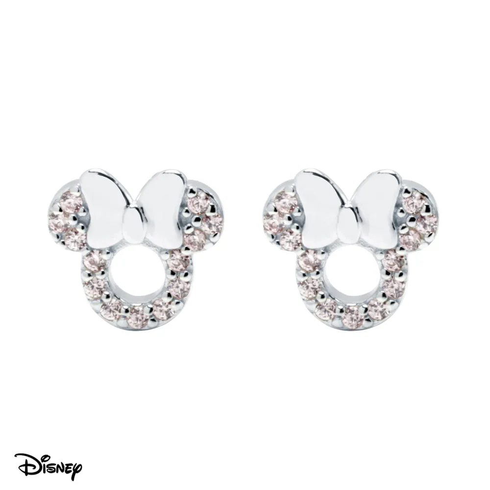 Pendiente Minnie Circonitas Rosas Disney Plata