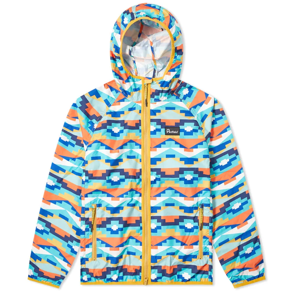 Penfield Bonfield Geo Packaway JacketTeal Print