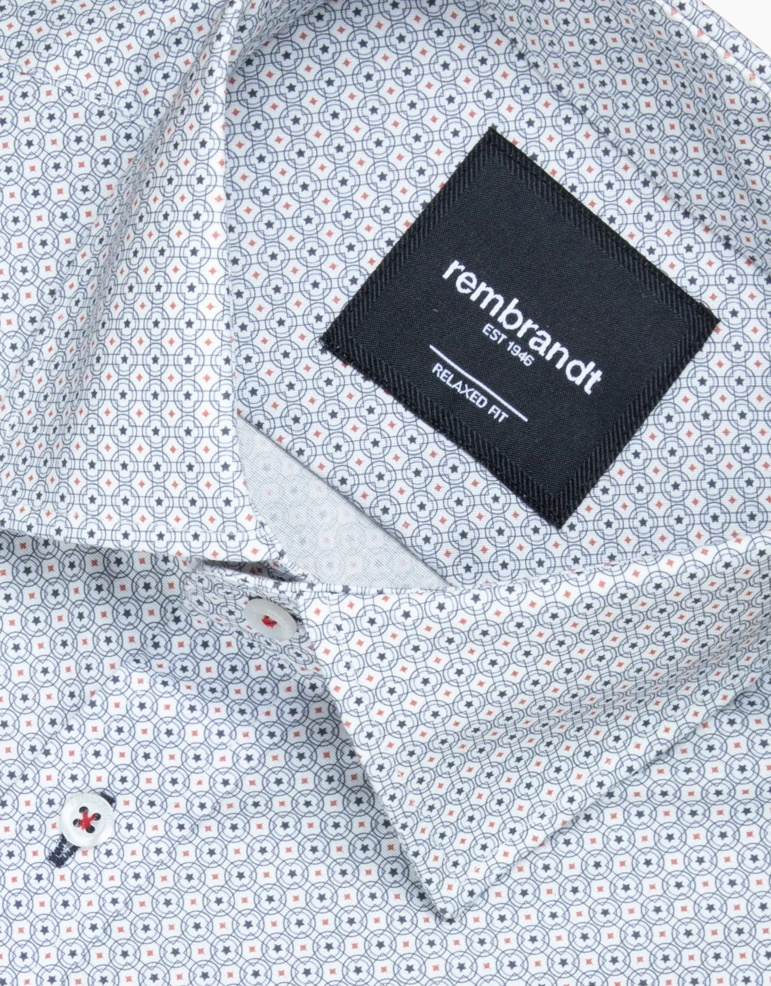 Rembrandt - Sinatra Shirt - White & Navy Geo Star