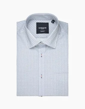 Rembrandt - Sinatra Shirt - White & Navy Geo Star