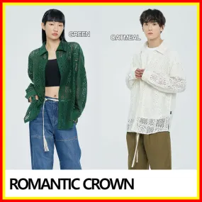 ROMANTIC CROWN  |Unisex Street Style Long Sleeves Cotton Oversized Shirts