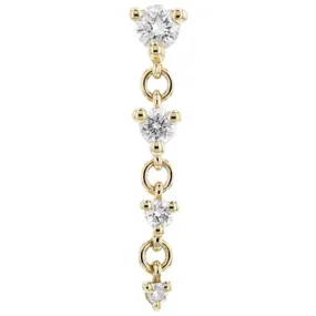 threadless: Cascade 4 Chain End in Gold with Diamonds