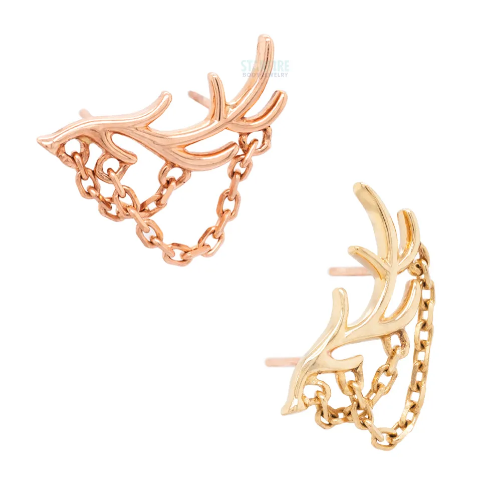 threadless: Chained Antler End in Gold