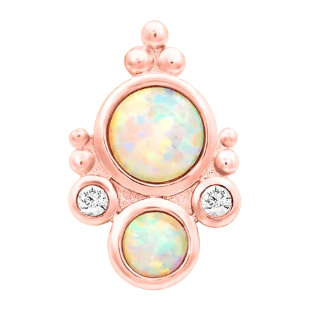 threadless: Nevada End in Gold with White Opals & CZ's
