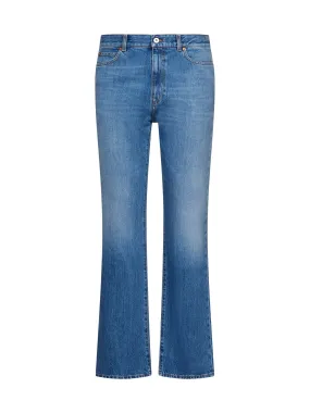 Valentino Logo Patch Straight Leg Jeans