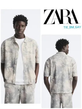 ZARA  |Cotton Short Sleeves Shirts