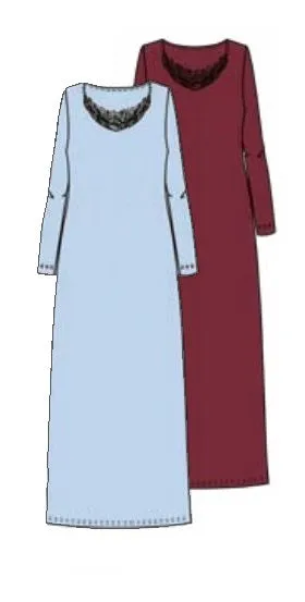 Zelda Full Length Long Sleeve Nightdress (in stock, 3 day delivery)