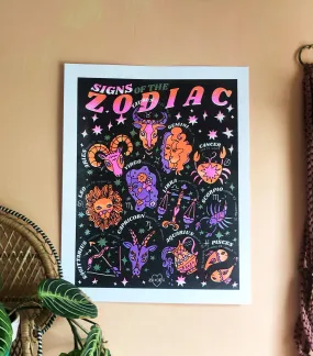 Zodiac Signs Risograph Print (8x10)